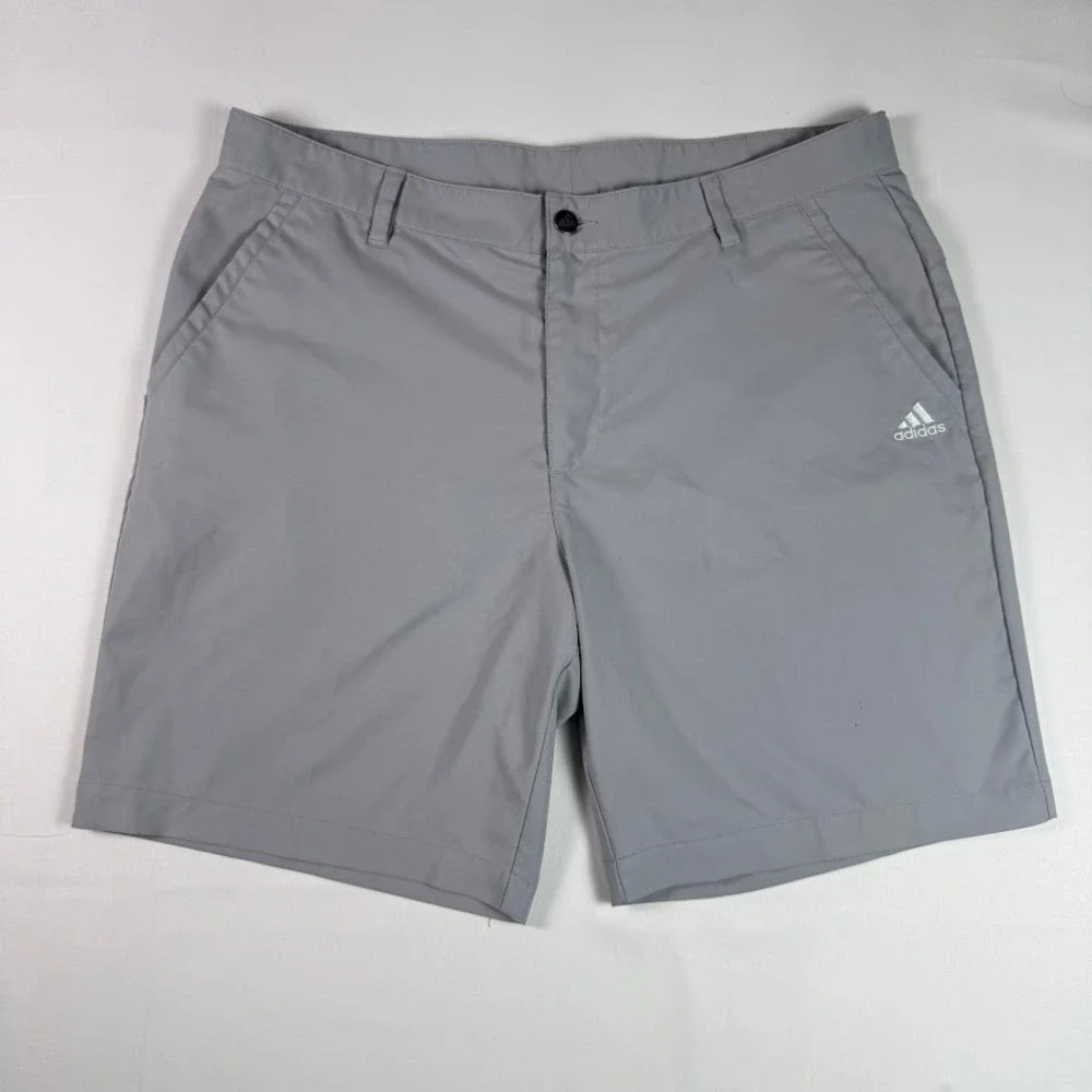 Adidas Golf Shorts Mens 36 Gray Flat Front Performance Athletic Sports Active
